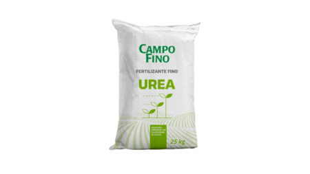 Saco de Urea CampoFino 25 kg, fertilizante nitrogenado con 46% de nitrógeno para cultivos agrícolas y frutales.
