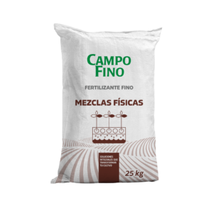 Saco de Mezclas Físicas CampoFino de 25 kg, fertilizante personalizado con nutrientes balanceados para diferentes cultivos.