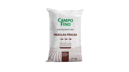 Saco de Mezclas Físicas CampoFino de 25 kg, fertilizante personalizado con nutrientes balanceados para diferentes cultivos.