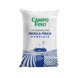 Saco de Mezcla Física Complete CampoFino de 25 kg con NPK y micronutrientes para fertilización de arranque.